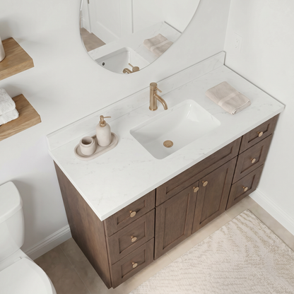 48" Coffee Bean Oak Shaker Vanity – Single Sink