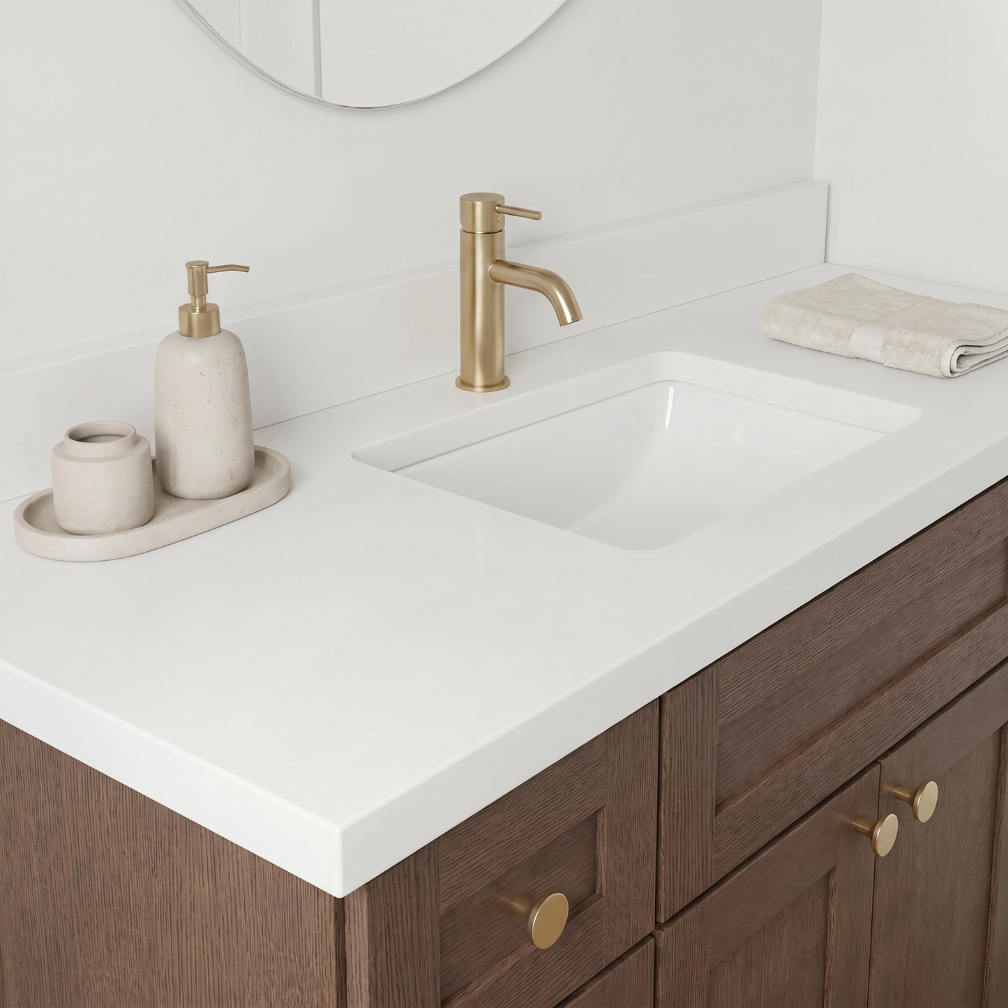 48" Coffee Bean Oak Shaker Vanity – Single Sink