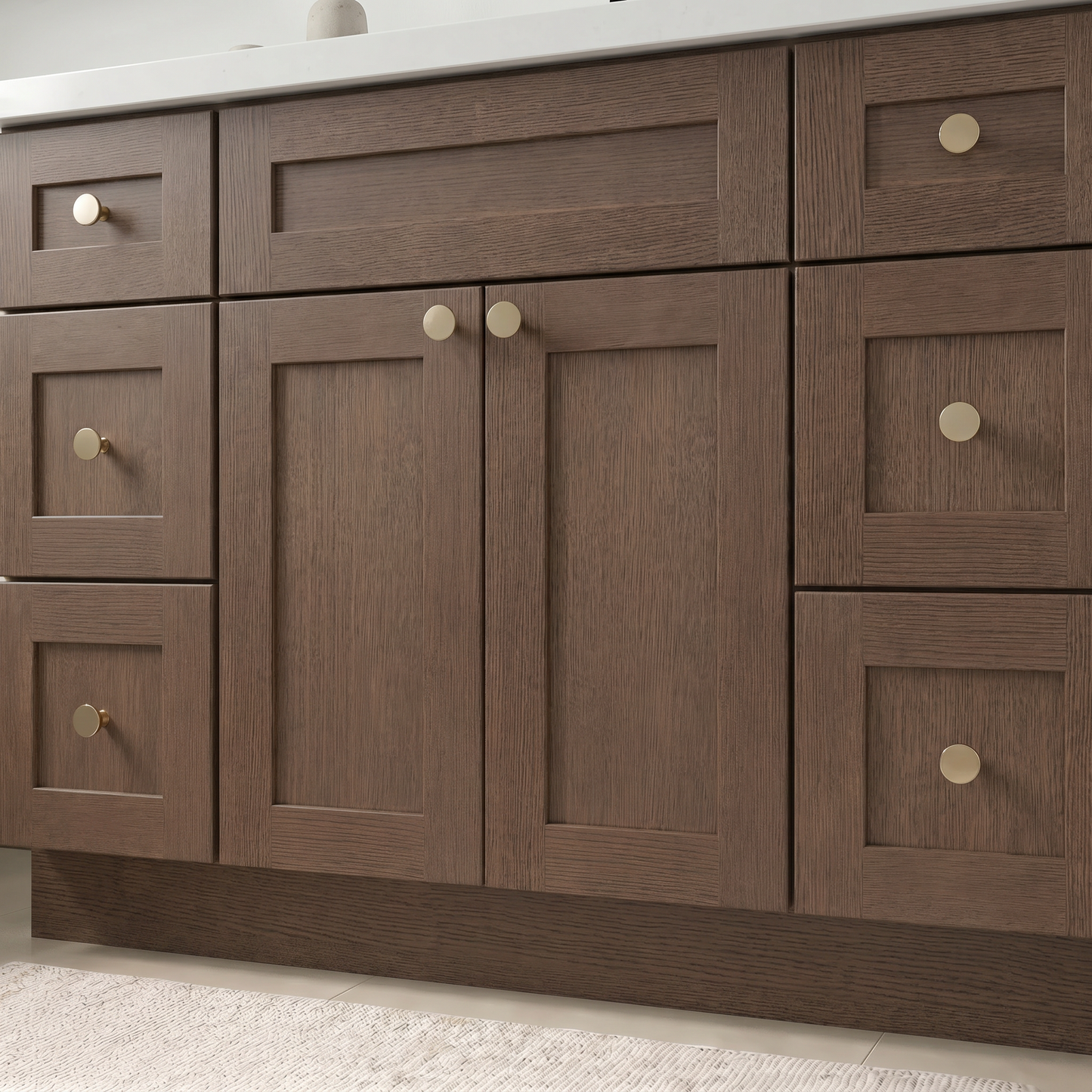 48" Coffee Bean Oak Shaker Vanity – Single Sink