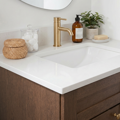 30" Coffee Bean Oak Shaker Vanity – Single Sink