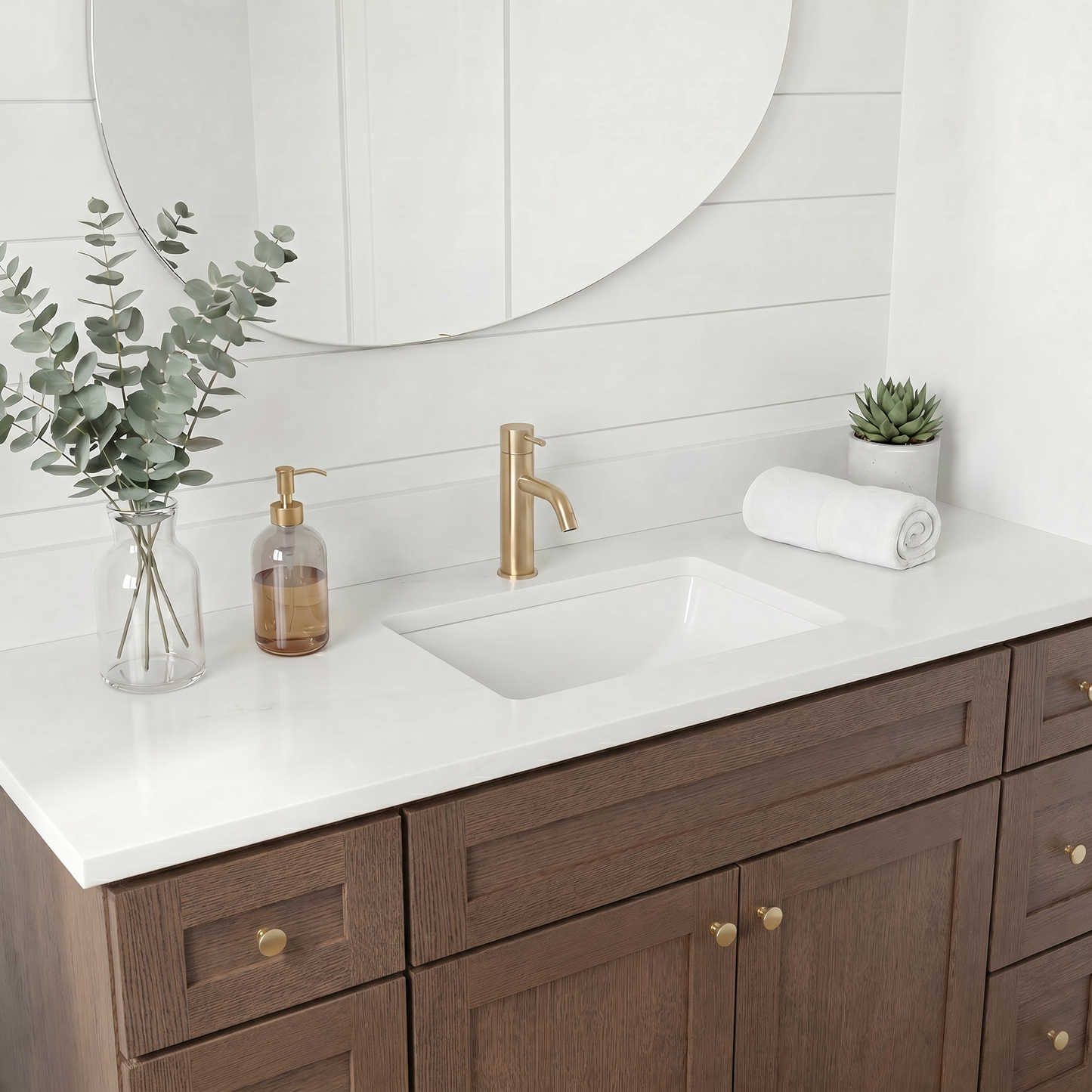 60" Coffee Bean Oak Shaker Vanity – Single Sink