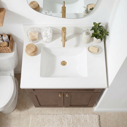 30" Coffee Bean Oak Shaker Vanity – Single Sink