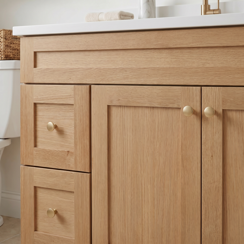 42" White Oak Shaker Vanity – Single Sink
