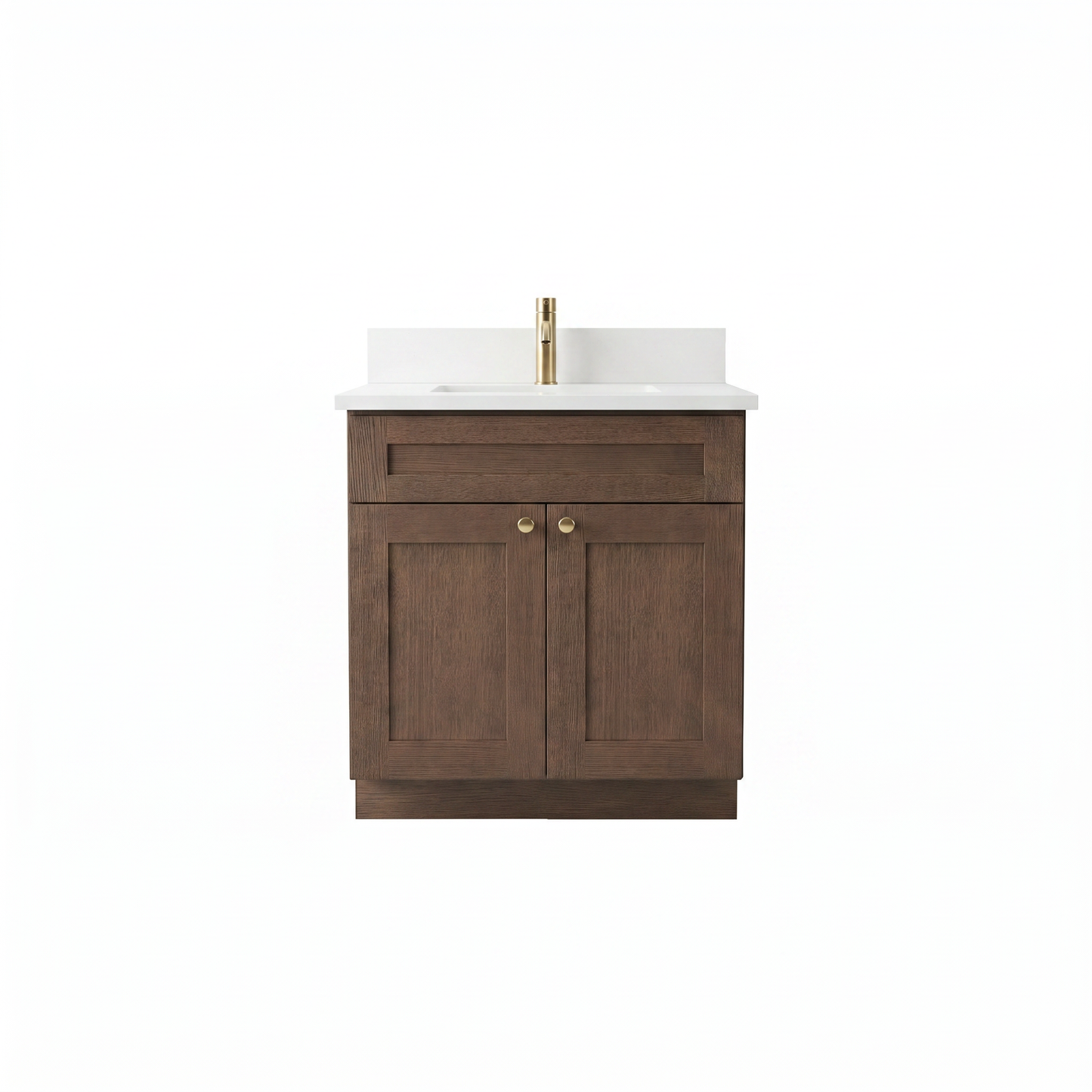 30" Coffee Bean Oak Shaker Vanity – Single Sink