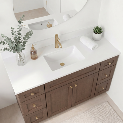 60" Coffee Bean Oak Shaker Vanity – Single Sink
