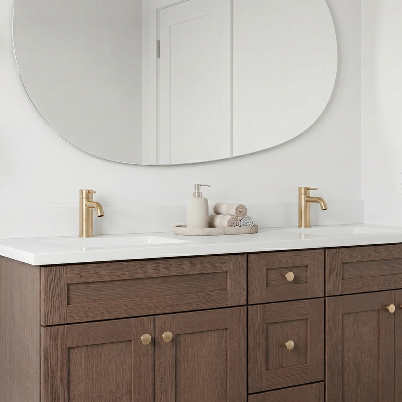 60" Midnight Walnut Slim Shaker Bathroom Vanity with Quartz Top – Double Sink