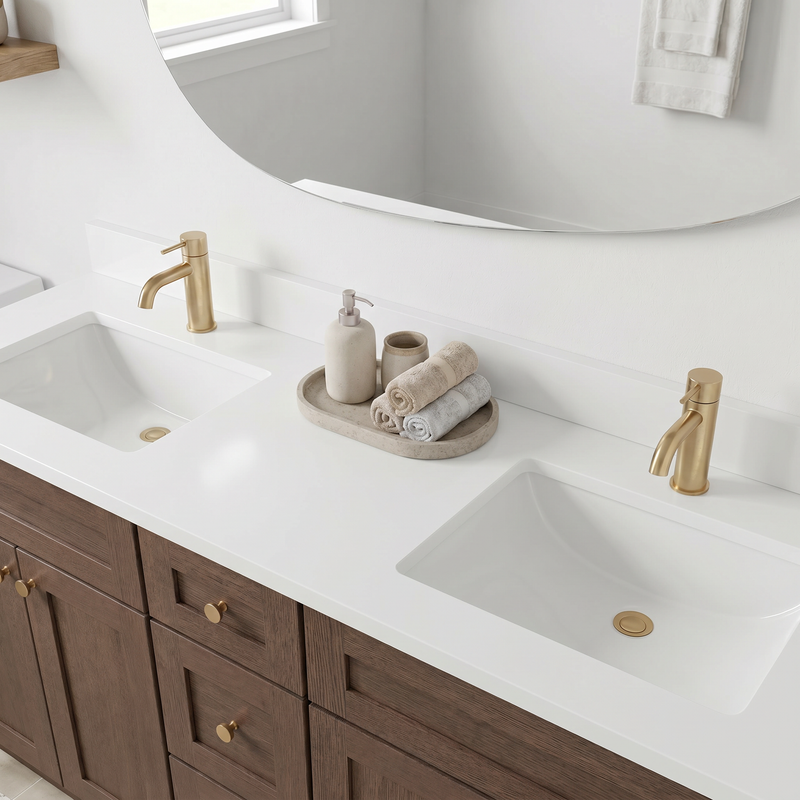 60" Midnight Walnut Slim Shaker Bathroom Vanity with Quartz Top – Double Sink