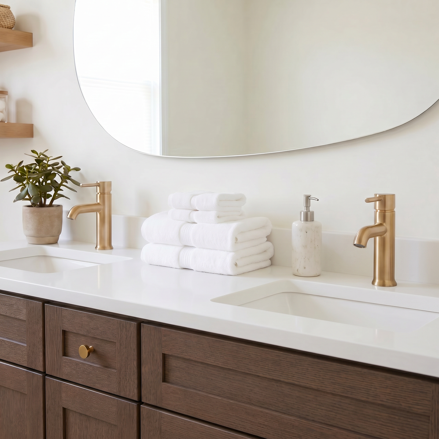 72" Coffee Bean Oak Shaker Vanity – Double Sink