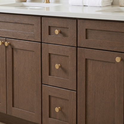 72" Coffee Bean Oak Shaker Vanity – Double Sink