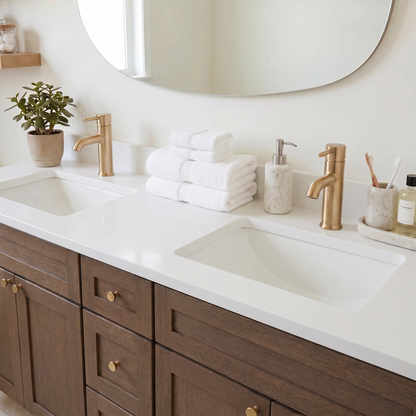 72" Coffee Bean Oak Shaker Vanity – Double Sink