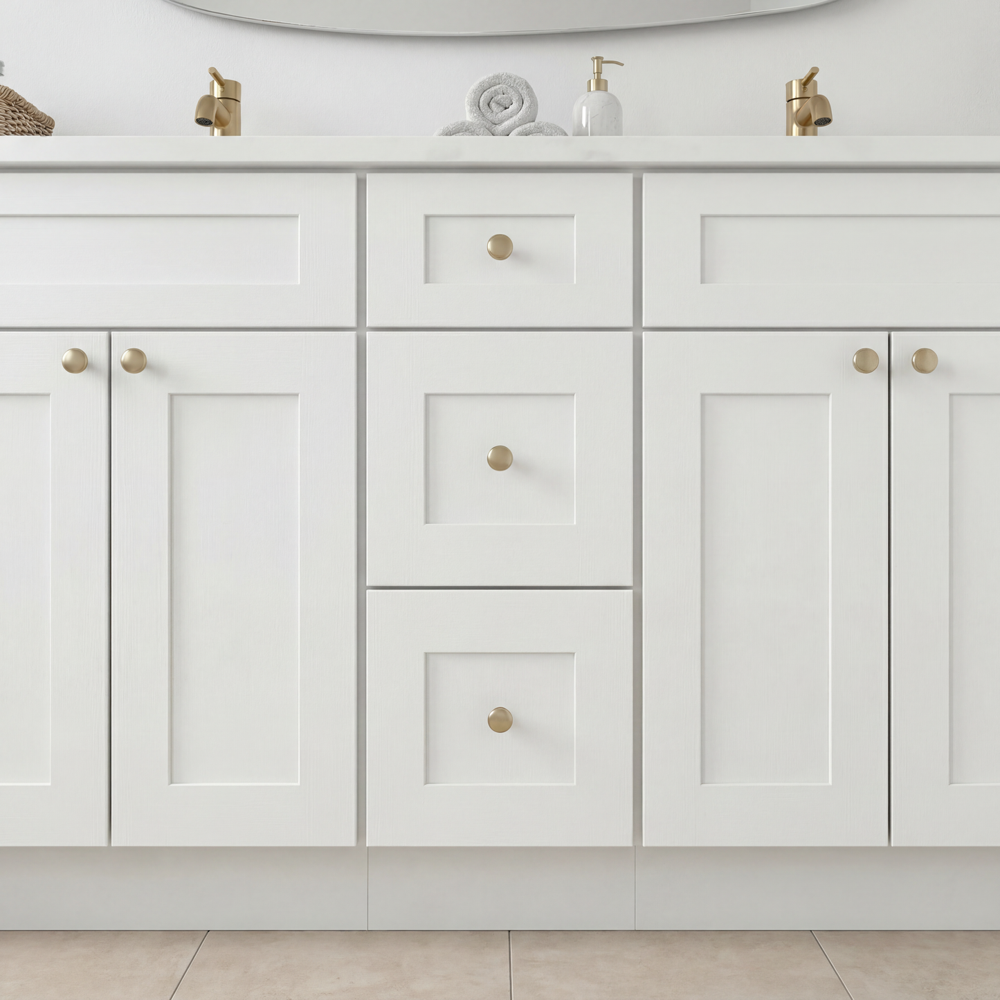 84" White Shaker Vanity – Double Sink