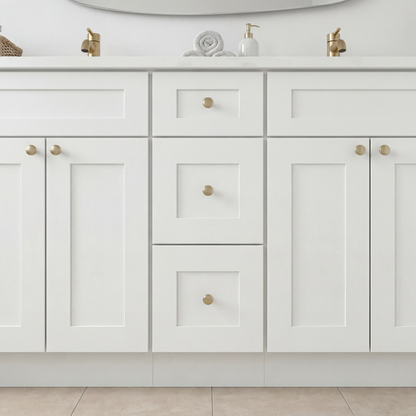 84" White Shaker Vanity – Double Sink