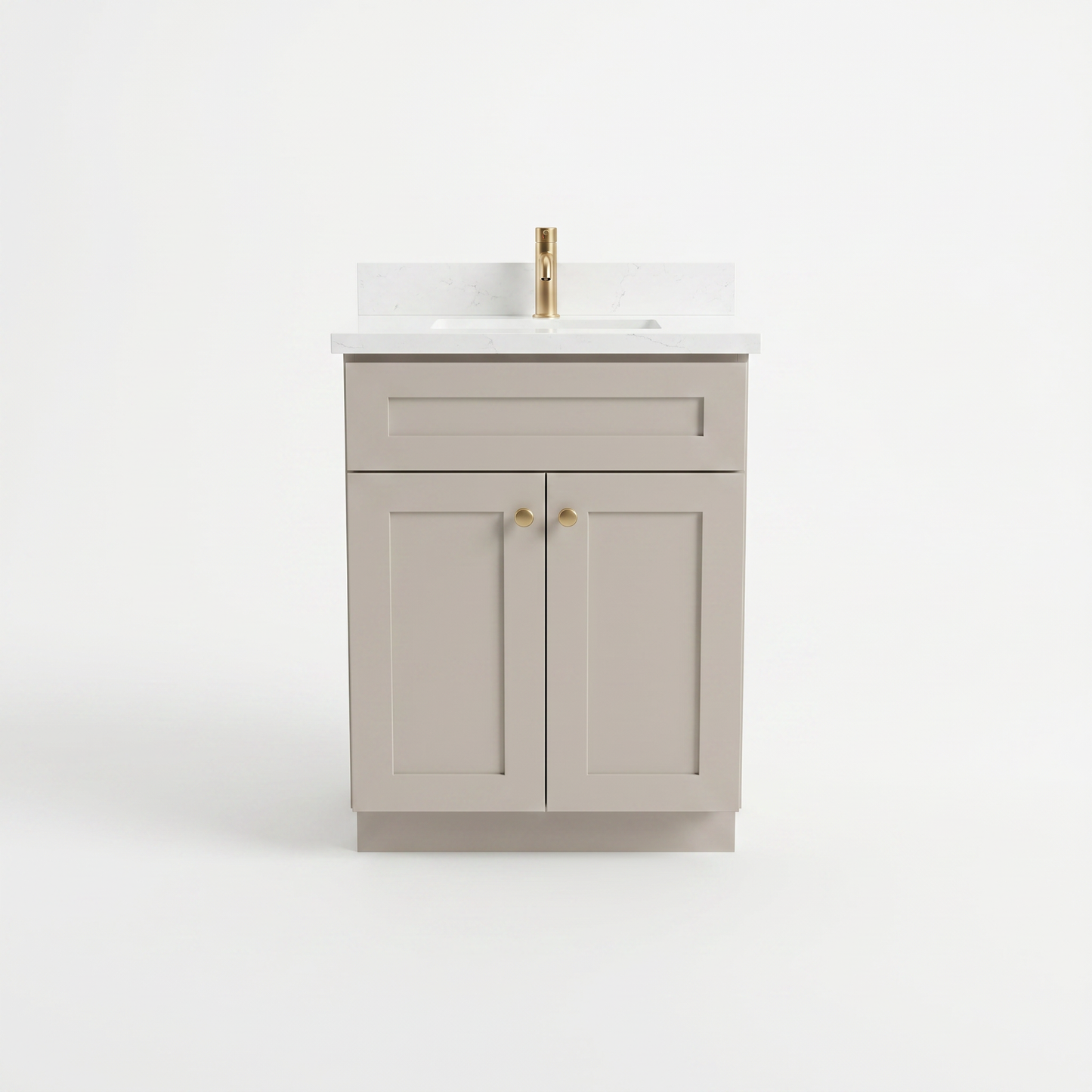 24" Taupe Shaker Vanity - Single sink