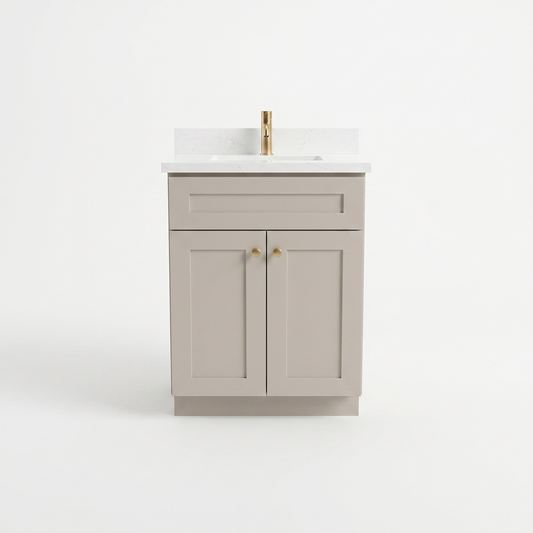 24" Taupe Shaker Vanity - Single sink
