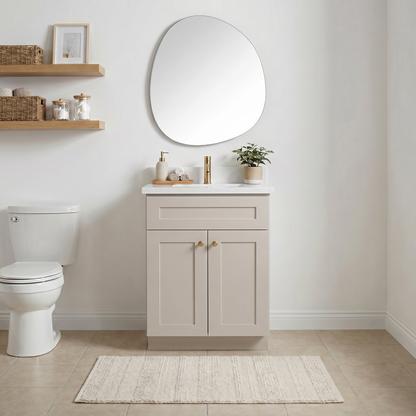 24" Taupe Shaker Vanity - Single sink