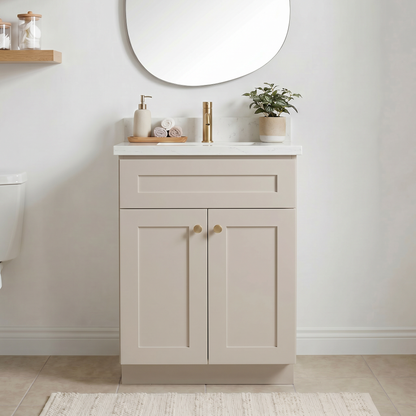 24" Taupe Shaker Vanity - Single sink