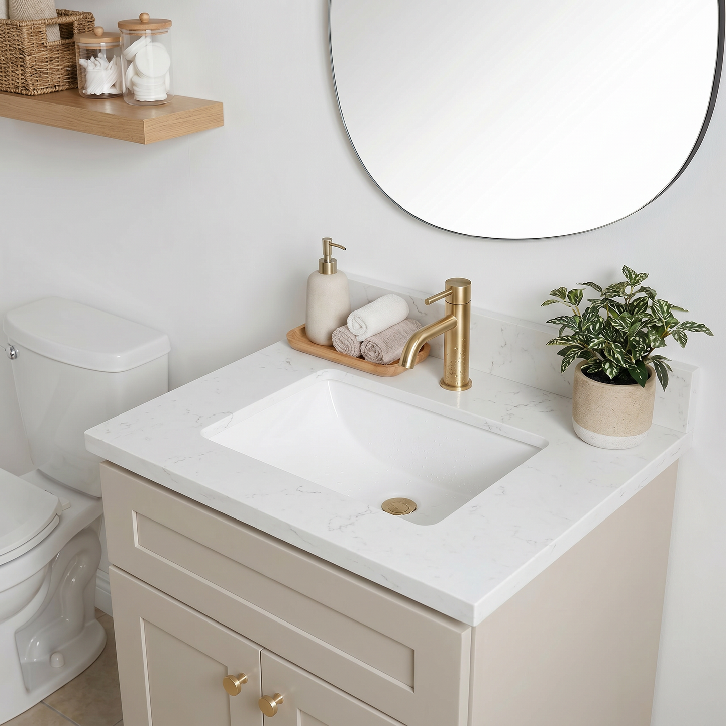 24" Taupe Shaker Vanity - Single sink