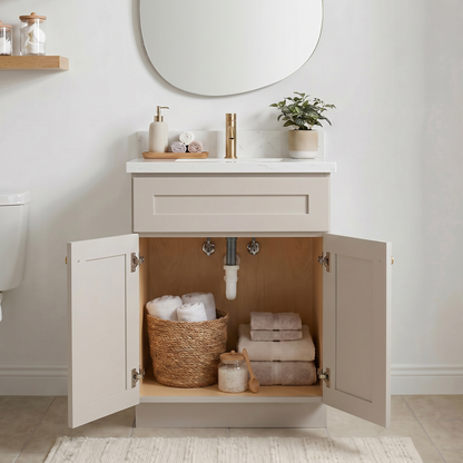 24" Taupe Shaker Vanity - Single sink