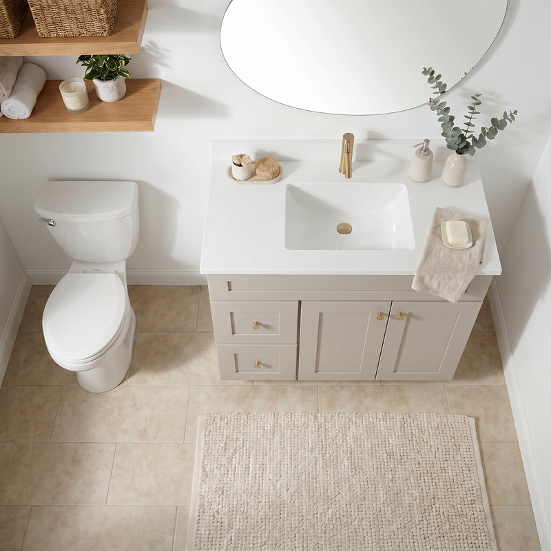 36" Taupe Shaker Vanity – Single Sink