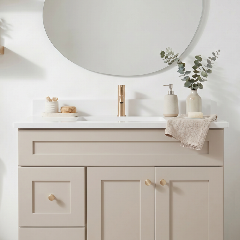 36" Taupe Shaker Vanity – Single Sink