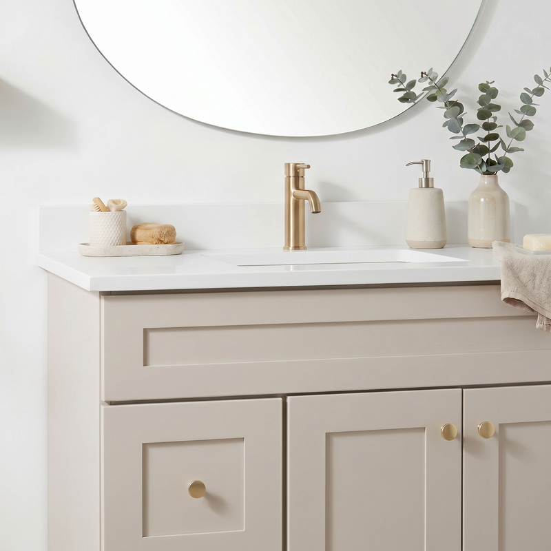 36" Taupe Shaker Vanity – Single Sink