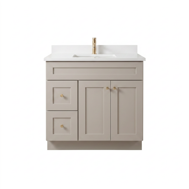 36" Taupe Shaker Vanity – Single Sink
