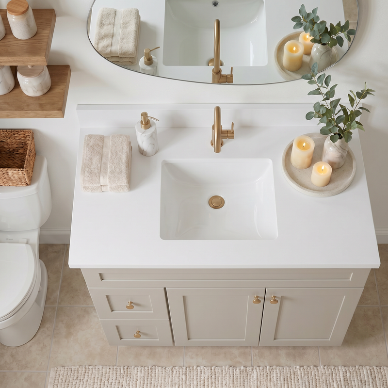 42" Taupe Shaker Vanity – Single Sink