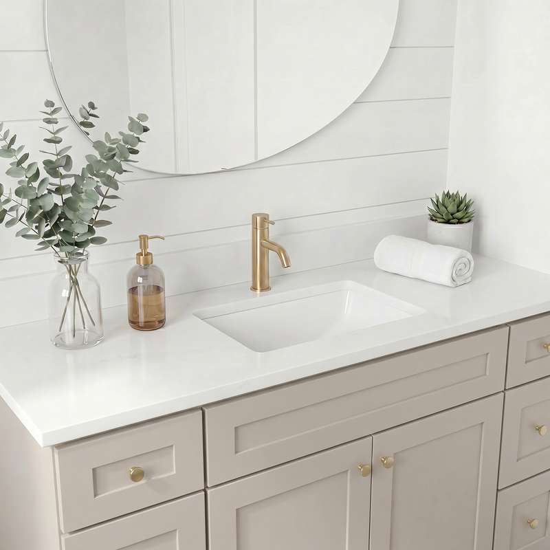 60" Taupe Shaker Vanity – Single Sink