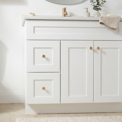 36" White Shaker Vanity – Single Sink