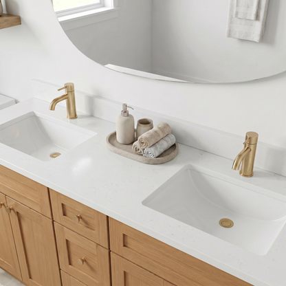 60" White Oak Shaker Vanity – Double Sink