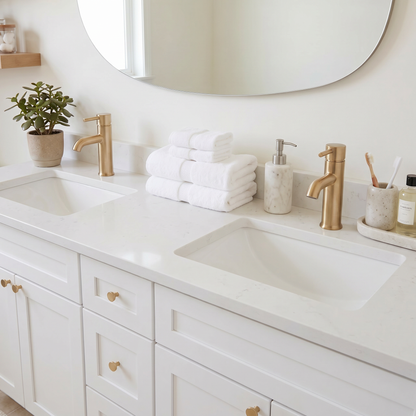 72" White Shaker Vanity – Double Sink