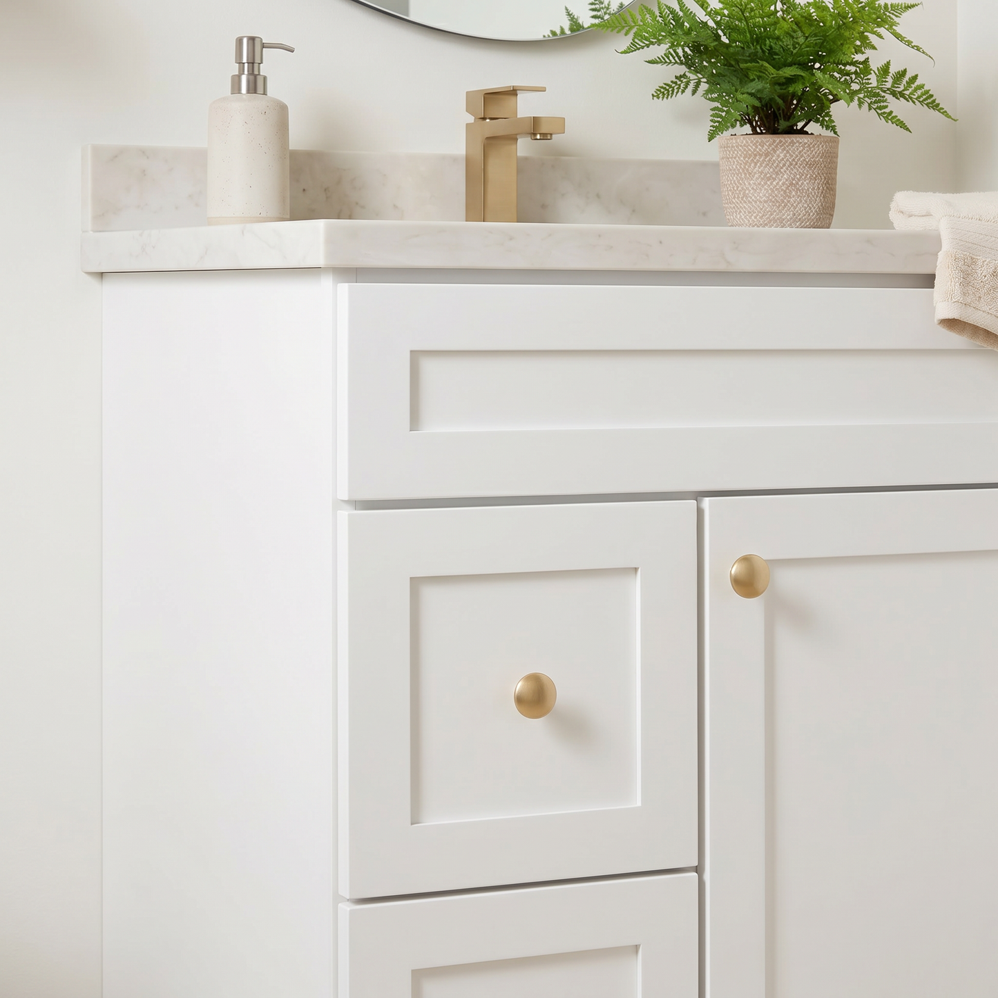 30" White Shaker Vanity – Single Sink