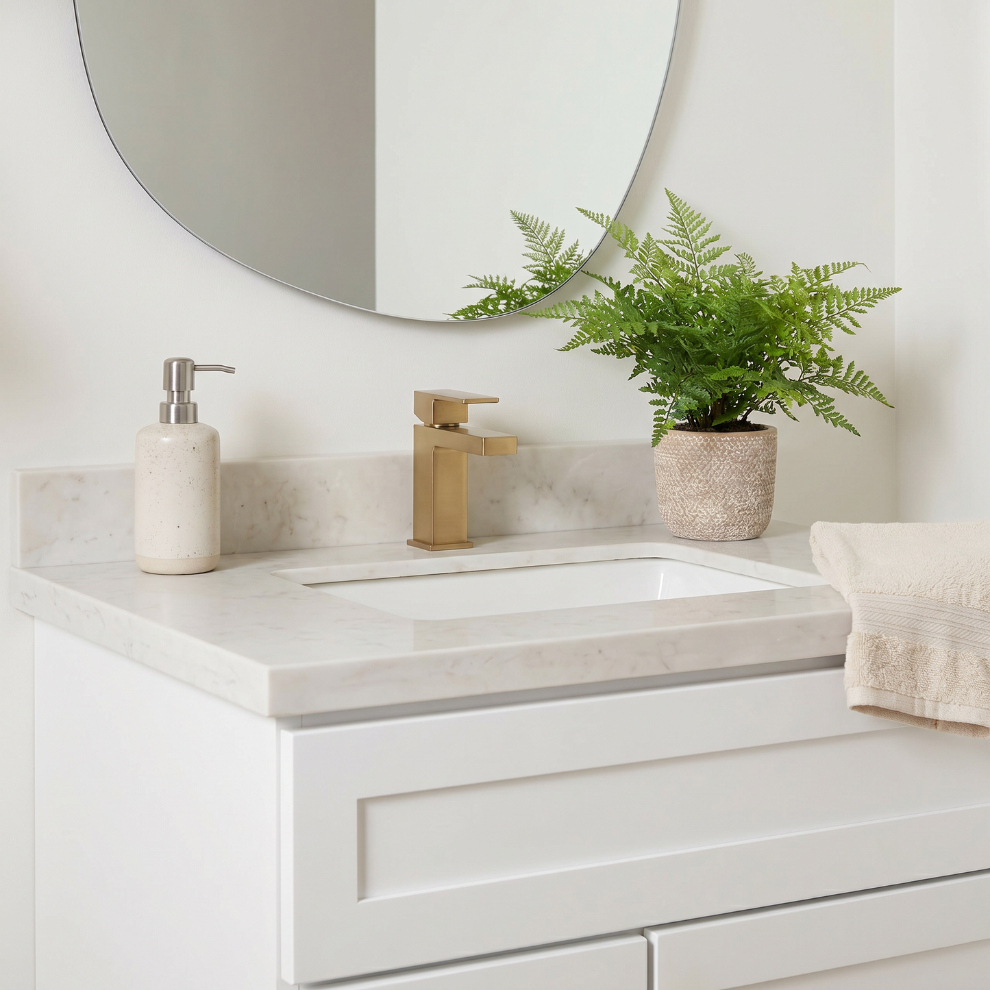 30" White Shaker Vanity – Single Sink