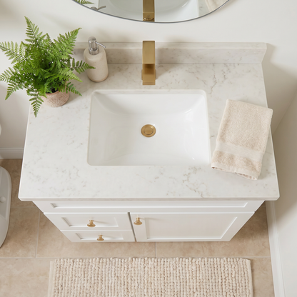 30" White Shaker Vanity – Single Sink