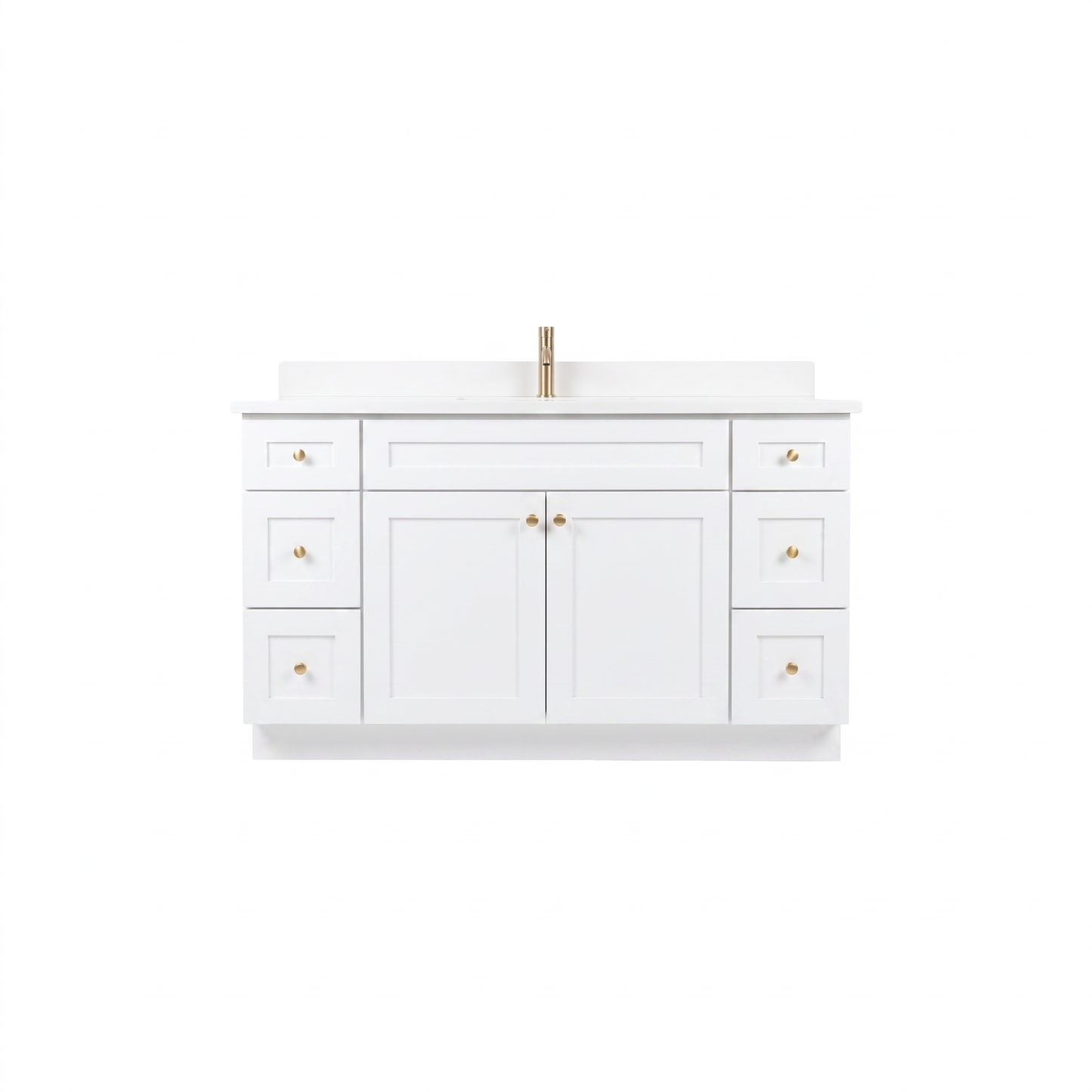 60" White Shaker Vanity – Single Sink