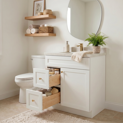 30" White Shaker Vanity – Single Sink