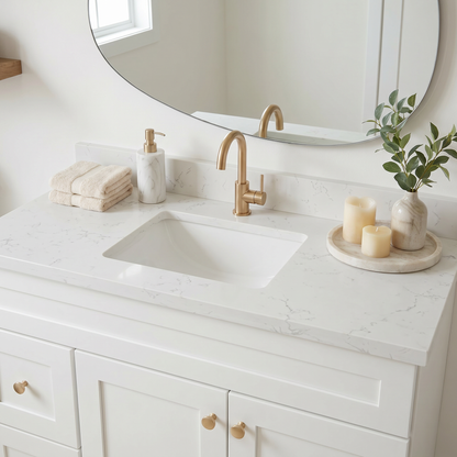 42" White Shaker Vanity – Single Sink