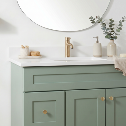36" Olive Green Shaker Vanity – Single Sink