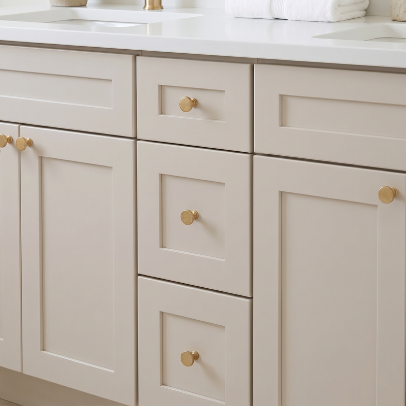 72" Taupe Shaker Vanity – Double Sink