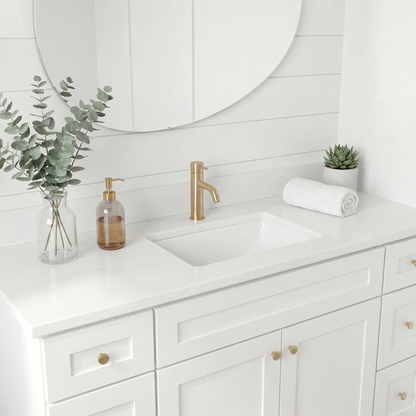 60" White Shaker Vanity – Single Sink