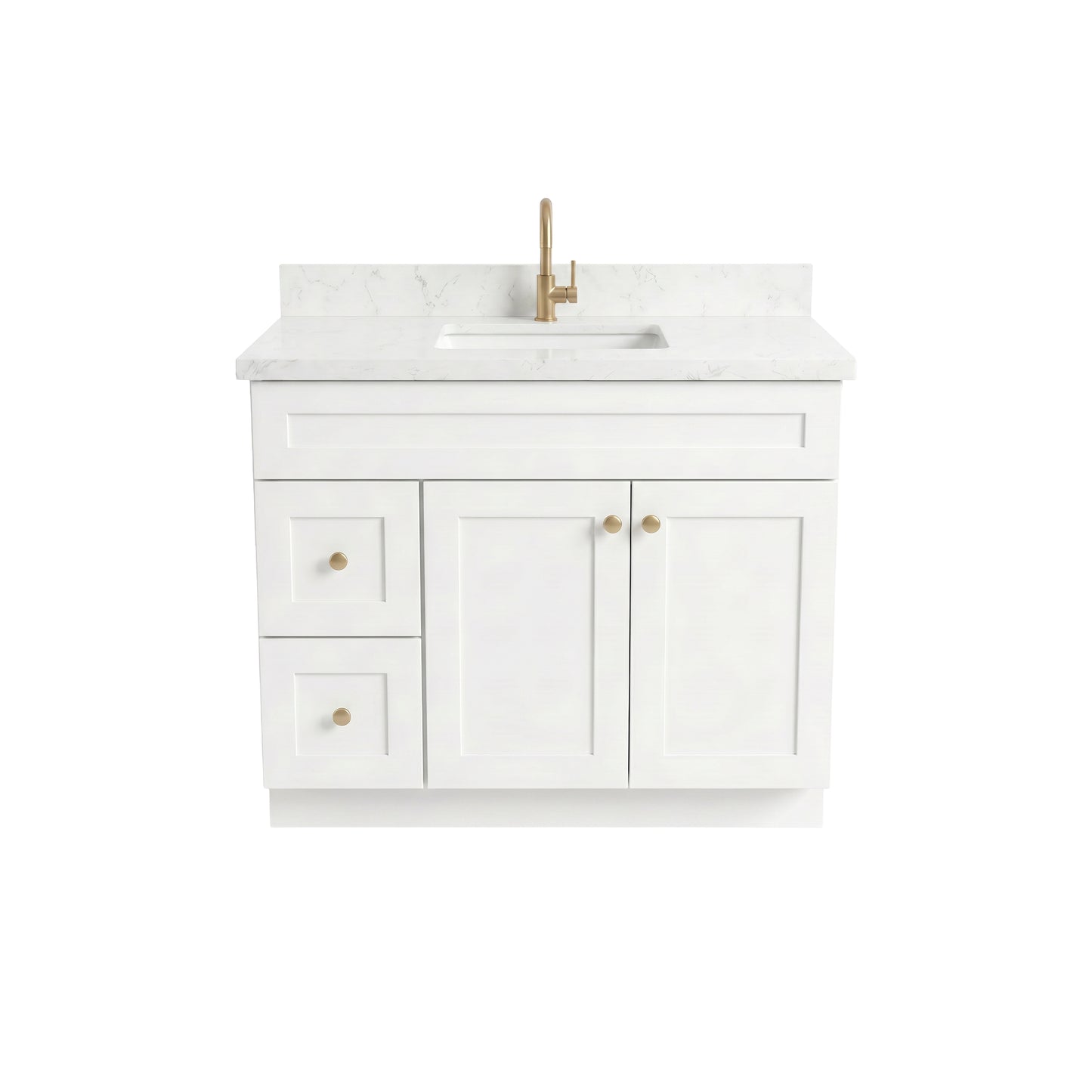 42" White Shaker Vanity – Single Sink