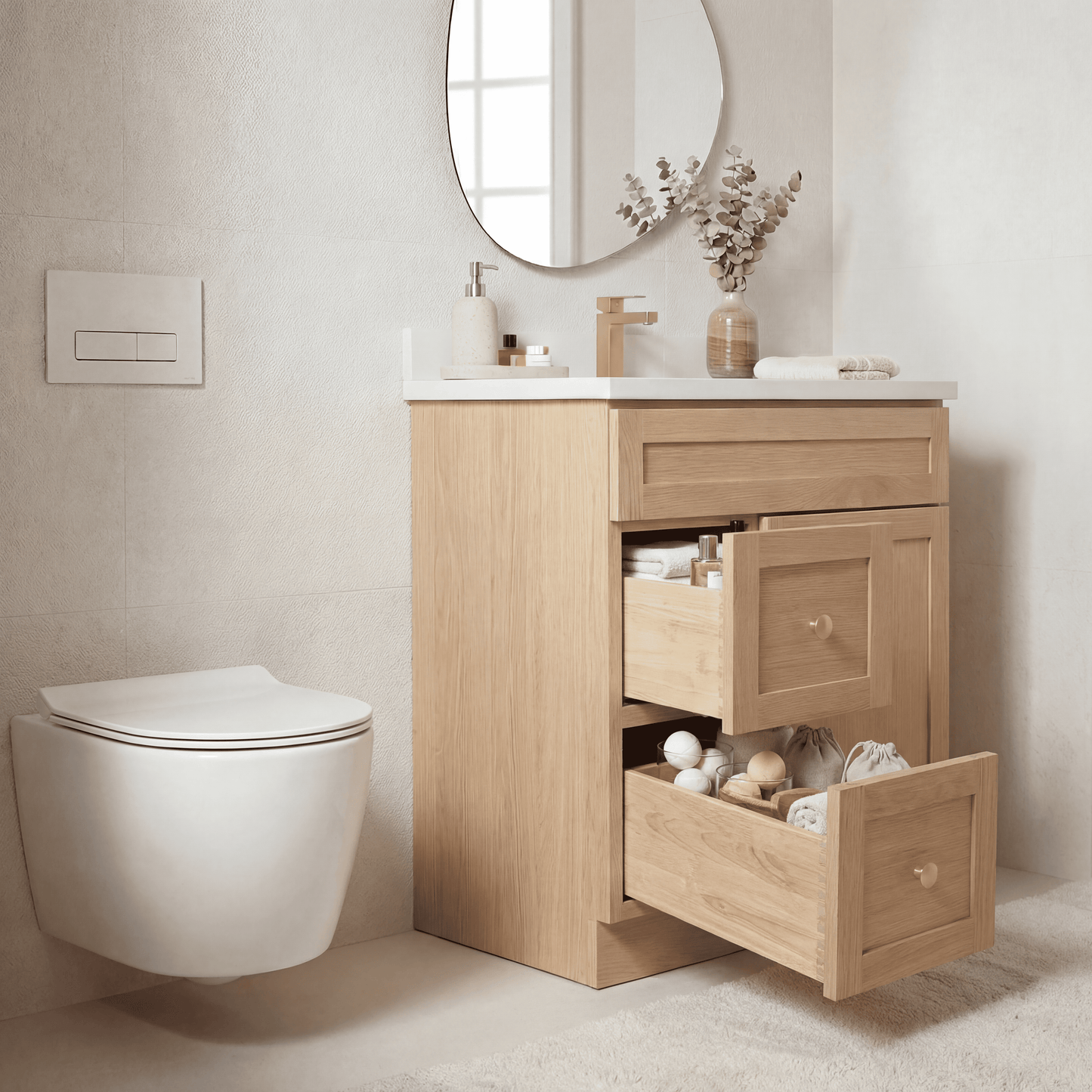 30" White Oak Shaker Vanity