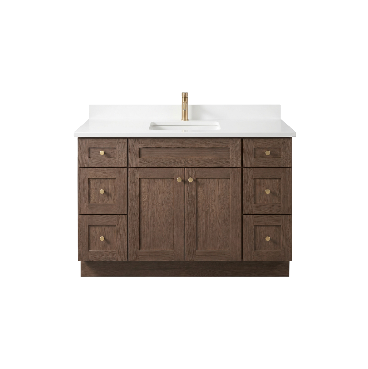 48" Coffee Bean Oak Shaker Vanity – Single Sink