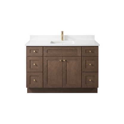 48" Coffee Bean Oak Shaker Vanity – Single Sink