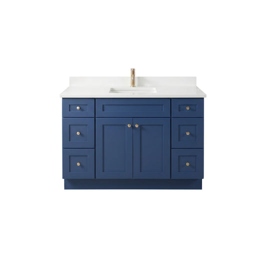 48" Navy Blue Shaker Vanity - Single Sink