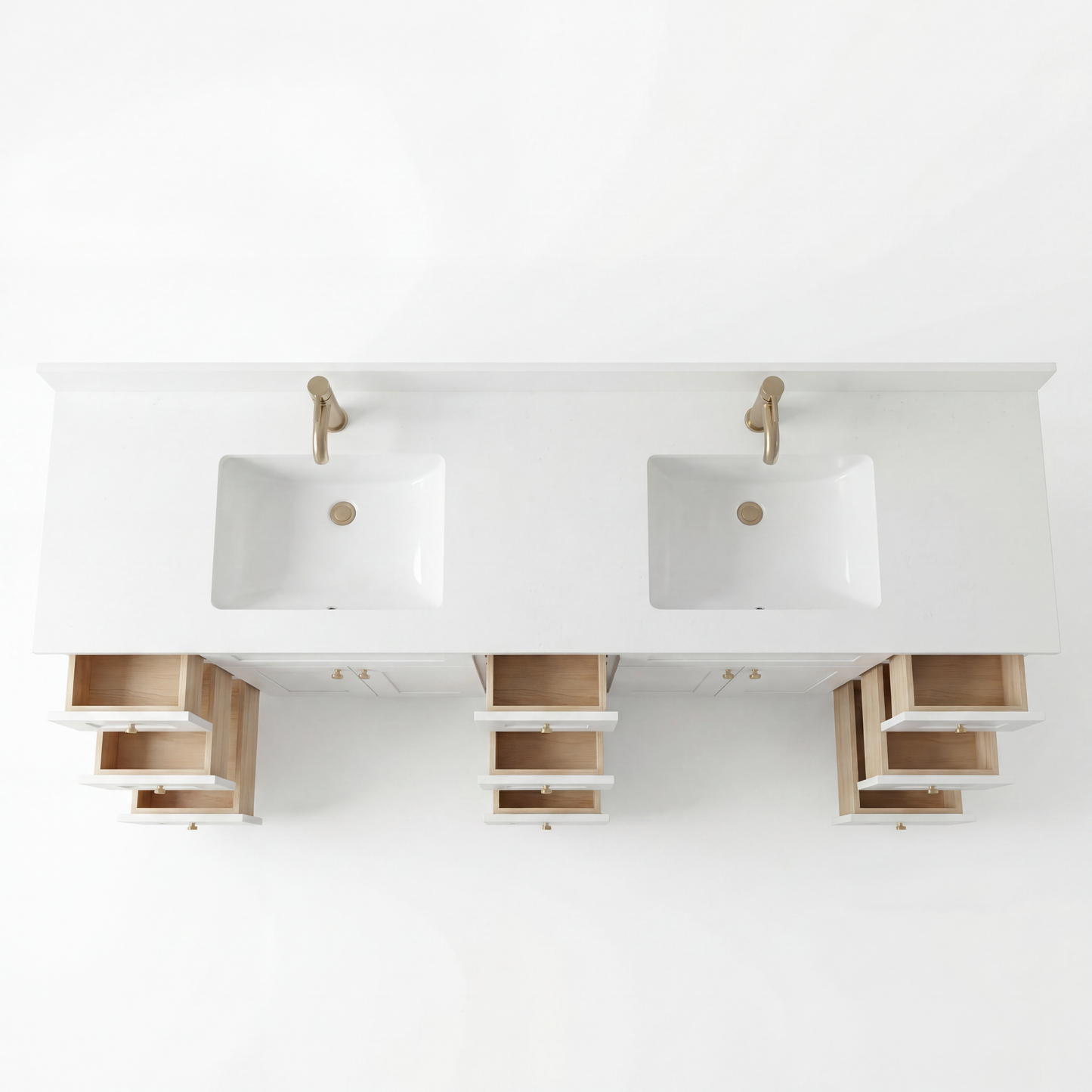 84" White Shaker Vanity – Double Sink