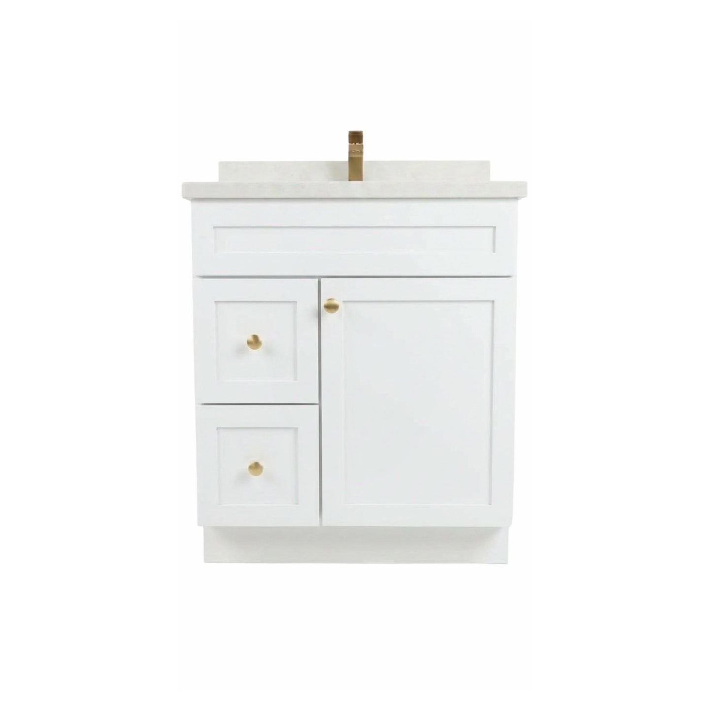 30" White Shaker Vanity – Single Sink
