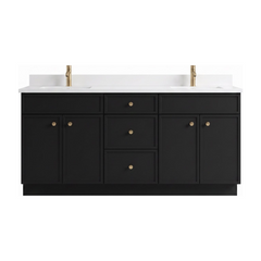 72" Slim Shaker Bathroom Vanity – Black – Double Sink