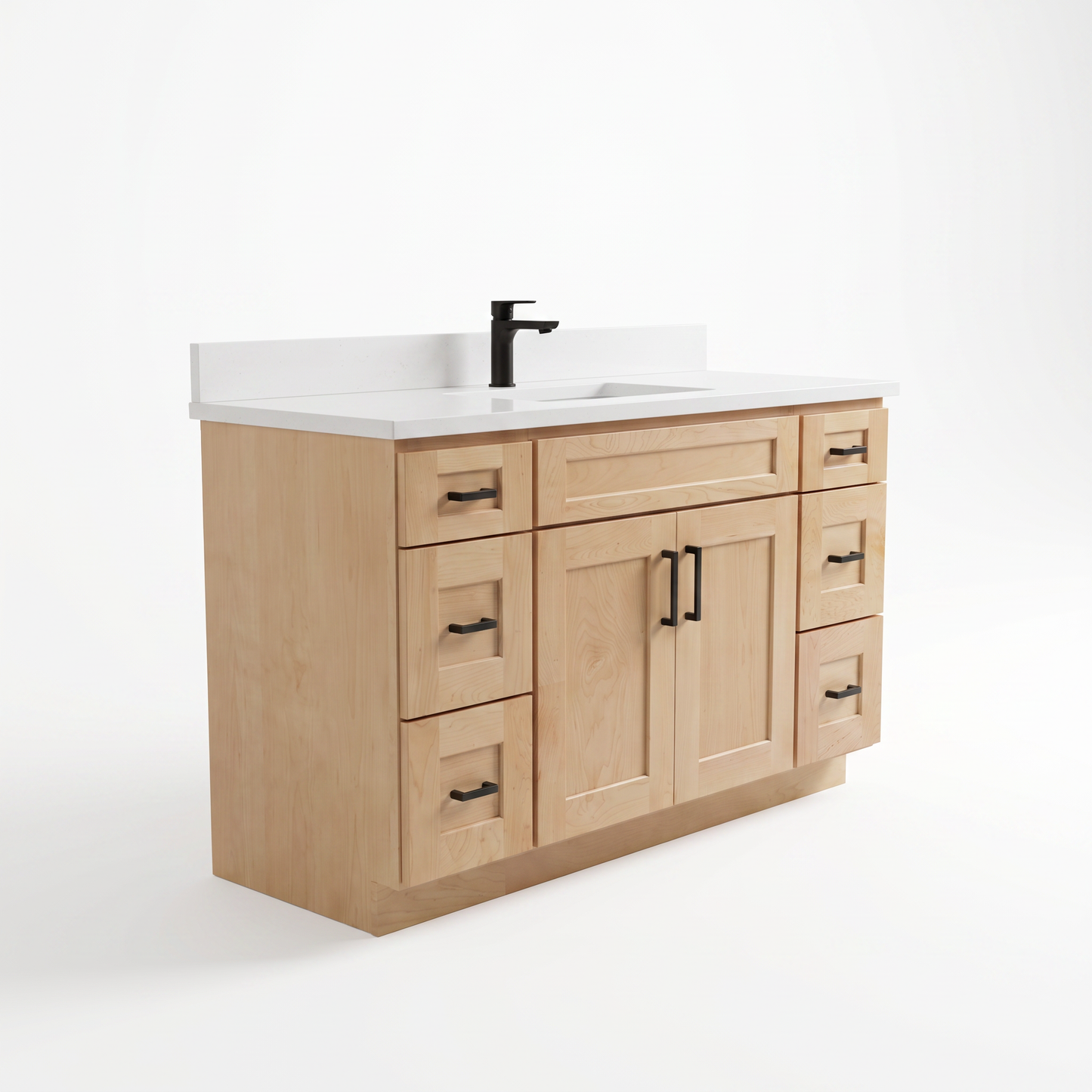 48 inch maple vanity angled left view