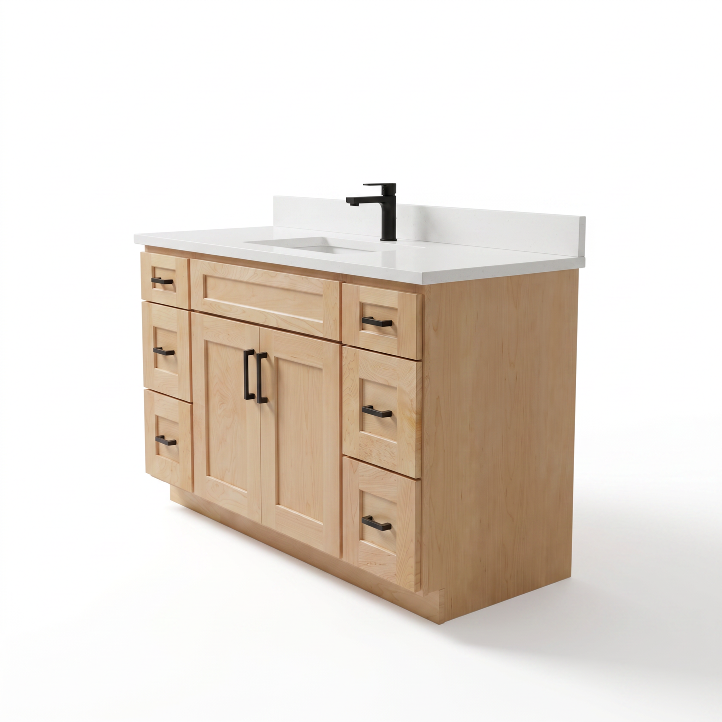 48 inch maple vanity angled right view